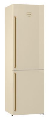 Холодильник з нижн. мороз. камерою Gorenje, 200х60х60см, 2 двері, 235( 96)л, А++, NF+ , Зона св-ті, Внутр. Диспл, Беж NRK6202CLI фото