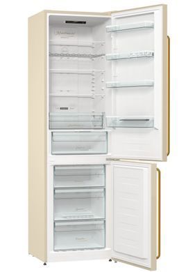 Холодильник з нижн. мороз. камерою Gorenje, 200х60х60см, 2 двері, 235( 96)л, А++, NF+ , Зона св-ті, Внутр. Диспл, Беж NRK6202CLI фото