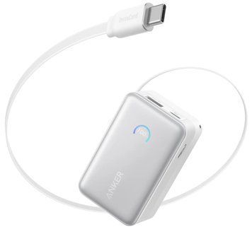 Портативное зарядное устройство Anker Nano - 10000 mAh 45W Built-In USB-C Cable White (7198078)