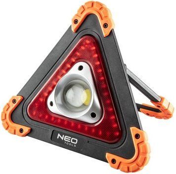 Прожектор на батарейках Neo Tools, трикутний, ААх4, 22x220x45мм , 800лм, 10Вт, 3 функції освітлення, біле/червоне світло (384470)