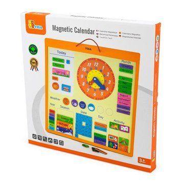 Магнітний календар Viga Toys із годинником англійською мовою (50377) dt_517 фото
