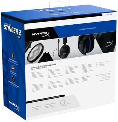 Гарнітура HyperX Cloud Stinger 2 Core PS5/PS4, mini-jack, чорно-синій (362231) 6H9B6AA фото