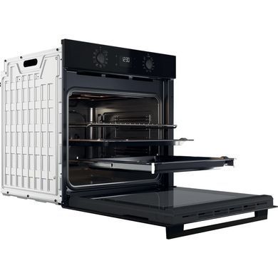Whirlpool Духова шафа електрична, 71л, A+, дисплей, конвекція, телескопічні напрямні, чорний (367268) OMK58HU1B фото