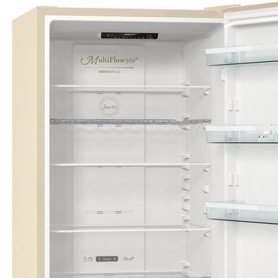 Холодильник з нижн. мороз. камерою Gorenje, 200х60х60см, 2 двері, 235( 96)л, А++, NF+ , Зона св-ті, Внутр. Диспл, Беж NRK6202CLI фото