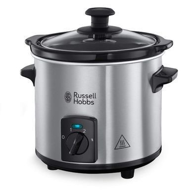 Медленноварка Russell Hobbs Compact Home, 145Вт, чаша-2л, механическое управление, съемная крышка, нерж. сталь, серый 25570-56 фото