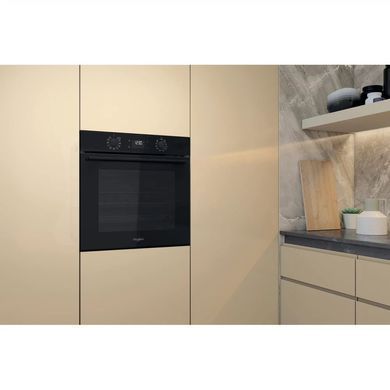 Whirlpool Духова шафа електрична, 71л, A+, дисплей, конвекція, телескопічні напрямні, чорний (367268) OMK58HU1B фото