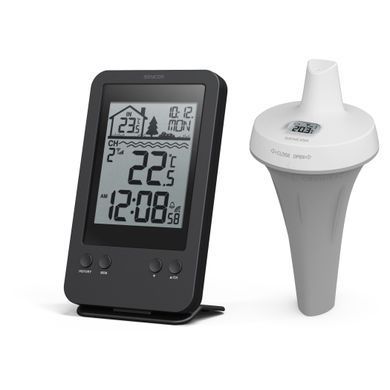 Метеостанция для басейна Sencor, внутр/наруж измерение, AAx2+AAx2, темп-ра, чёрный