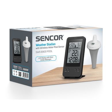 Метеостанция для басейна Sencor, внутр/наруж измерение, AAx2+AAx2, темп-ра, чёрный