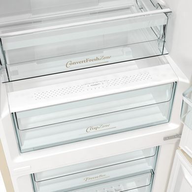 Холодильник з нижн. мороз. камерою Gorenje, 200х60х60см, 2 двері, 235( 96)л, А++, NF+ , Зона св-ті, Внутр. Диспл, Беж NRK6202CLI фото