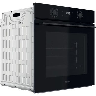 Whirlpool Духова шафа електрична, 71л, A+, дисплей, конвекція, телескопічні напрямні, чорний (367268) OMK58HU1B фото