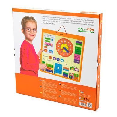 Магнітний календар Viga Toys із годинником англійською мовою (50377) dt_517 фото