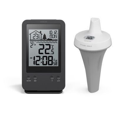 Метеостанция для басейна Sencor, внутр/наруж измерение, AAx2+AAx2, темп-ра, чёрный