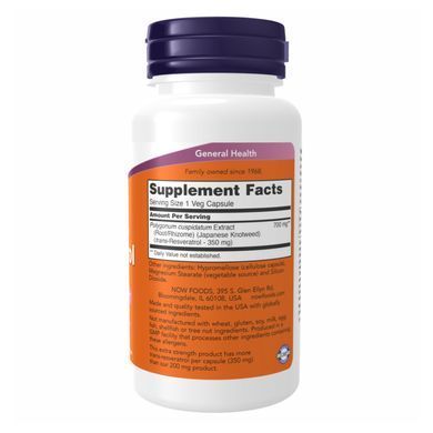 Ресвератрол (Экстра Сила) Now Foods Extra Strength Resveratrol 350 мг 60 капсул