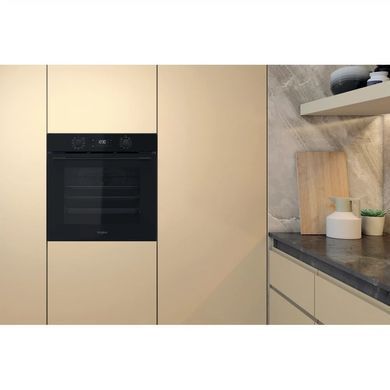Whirlpool Духова шафа електрична, 71л, A+, дисплей, конвекція, телескопічні напрямні, чорний (367268) OMK58HU1B фото