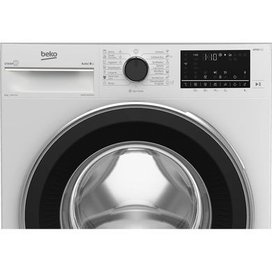 Beko Пральна машина фронтальна, 8кг, 1400, A+++, 55см, дисплей, пар, інвертор, білий (372582) B5WFU58436W фото