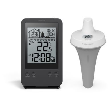 Метеостанция для басейна Sencor, внутр/наруж измерение, AAx2+AAx2, темп-ра, чёрный