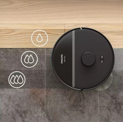 Philips Робот-пилосос Series 3000, h=34см, вологе прибирання, конт пил -0.35л, вода -0.3л, автон. робота до 200хв, НЕРА 11, чорний (373869) XU3000/01 фото
