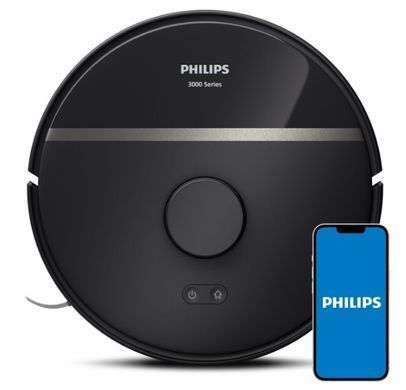 Philips Робот-пилосос Series 3000, h=34см, вологе прибирання, конт пил -0.35л, вода -0.3л, автон. робота до 200хв, НЕРА 11, чорний (373869) XU3000/01 фото