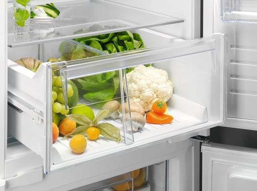 Electrolux Холодильник встраиваемый с нижн. мороз., 188x55х55, холод.отд.-215л, мороз.отд.-61л, 2дв., А++, Combi, инв., диспл внутр., белый RNT6TE19S фото