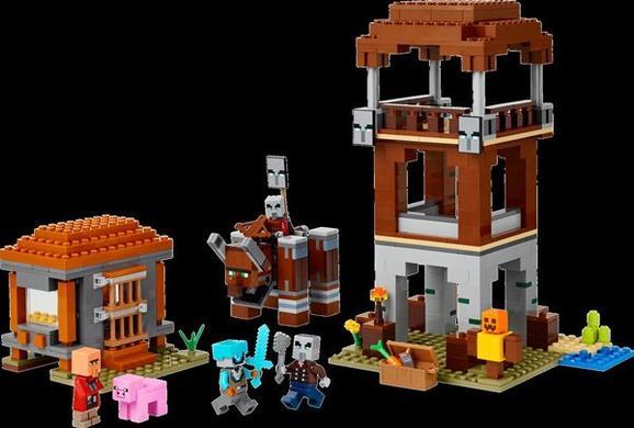 Конструктор LEGO Minecraft Аванпост розбійників і спустошувач 665 деталей (21278)