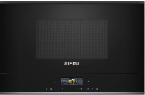 Siemens Микроволновая печь встраиваемая, 21л, электронное управление, 900Вт, гриль, дисплей, черный BE732R1B1 фото