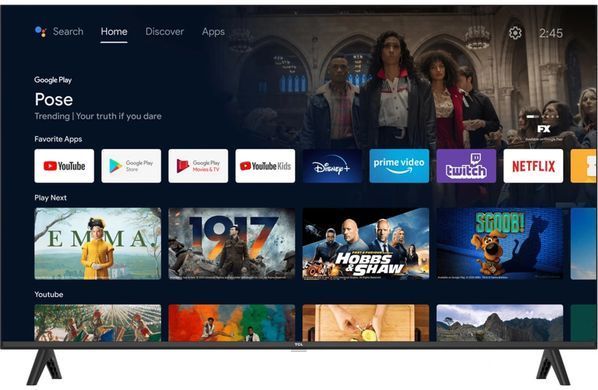TCL Телевизор 43" LED FHD 60Hz Smart Android TV Black 43L5A фото
