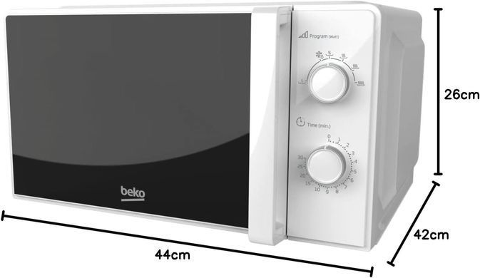 Микроволновая печь Beko, 20л, мех.управл., 700Вт, белый (389321) MOC20100WFB фото