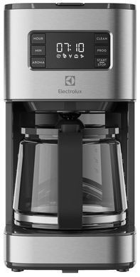 Кавоварка крапельна Electrolux 1.375л, мелена, дисплей, програмований таймер, нерж (365307) E5CM1-6ST фото