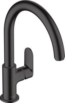 Змішувач для кухні Hansgrohe Vernis Blend M35, довж.виливу - 221мм, поворотний, 1важіль, KM260, матовий чорний (352098)