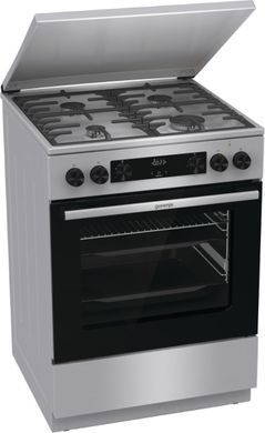 Gorenje Плита комбінована, 71л, 60x60см, дисплей, чавун,з кришкою, програматор IconLed,нерж (385821) GKS6C71XF фото