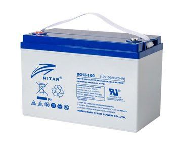 Гелевий аккумулятор для сонячних батарей RITAR DG12-100 12V / 100Ah GEL BATTERY DG1210012V/100Ah фото