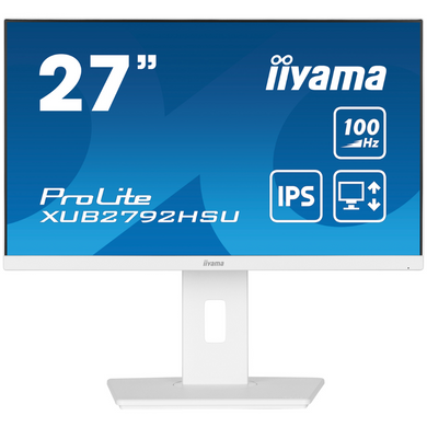 27" 16:9 IPS РК монітор, 1920х1080, 0.4 мс (MPRT), 100 Гц, FreeSync, 1xHDMI/1xDP/4xUSB 3.2, SP 2x2 В IIYAMA XUB2792HSU-W6 3724093 фото