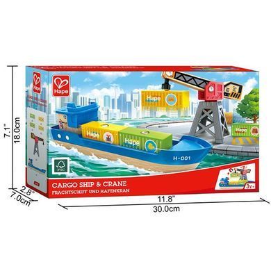 Набір для залізниці Hape Корабель із краном (E3792) dt_28488 фото