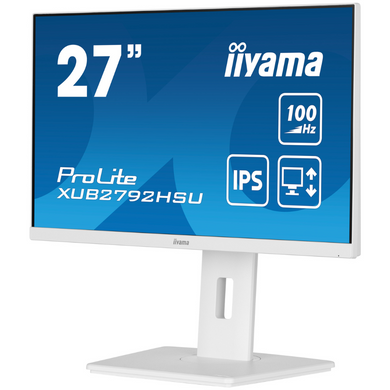 27" 16:9 IPS РК монітор, 1920х1080, 0.4 мс (MPRT), 100 Гц, FreeSync, 1xHDMI/1xDP/4xUSB 3.2, SP 2x2 В IIYAMA XUB2792HSU-W6 3724093 фото