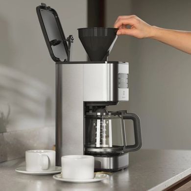 Кавоварка крапельна Electrolux 1.375л, мелена, дисплей, програмований таймер, нерж (365307) E5CM1-6ST фото