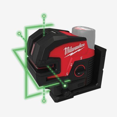 Нивелир линейно-точечный лазерний аккумуляторный MILWAUKEE, M12 CLL4P-0C