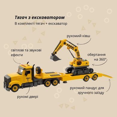 Машинка-конструктор OTAMANKO АВТОКОНСТРУКТОР Вантажівка тягач з екскаватором ibs_5320197 фото