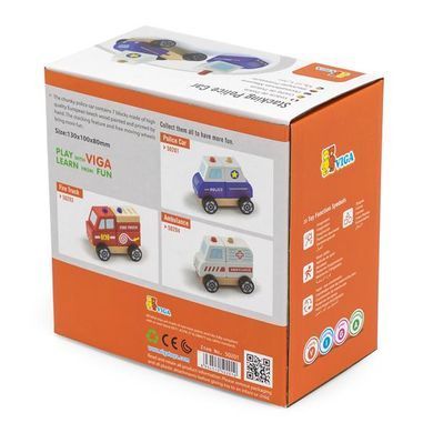 Дерев'яна пірамідка Viga Toys Поліцейська машинка (50201) dt_543 фото