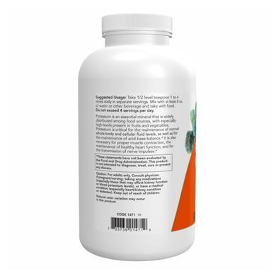 Potassium Gluconate Pure Powder - 454g Now Foods