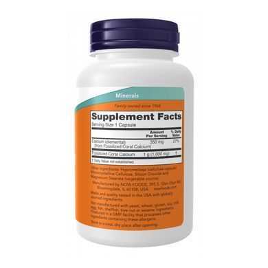 Коралловый кальций Now Foods (Coral Calcium) 1000 мг 250 капсул