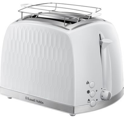 Russell Hobbs Тостер Honeycomb, 850Вт, пластик, широкі слоти, білий (332905) 26060-56 фото