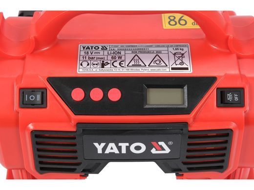 Компресор акумуляторний YATO YT-23247 Li-Ion 18 В, 3.0 AxГ, 60 Вт YT-23247 фото