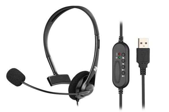 Гарнітура ПК моно On-ear 2E CH11 USB, omni-mic, 2м, чорний (337805) 2E-CH11MU фото