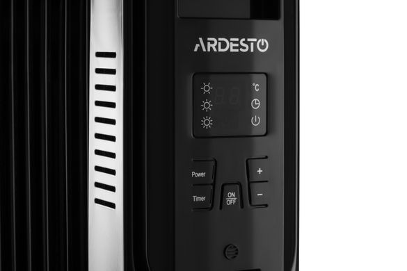 Масляный радиатор ARDESTO (357364) , 25м2, 2500Вт, электр. упр-ние, 11 секций, пульт ДУ, чёрный