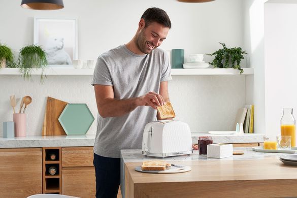 Russell Hobbs Тостер Honeycomb, 850Вт, пластик, широкі слоти, білий (332905) 26060-56 фото