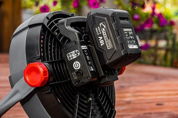 Аккумуляторно-сетевой вентилятор GRAPHITE 58G080 (18V, 2 скорости, регулировка угла) 58G080 фото