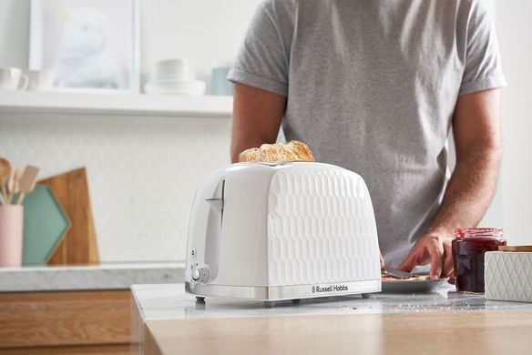 Russell Hobbs Тостер Honeycomb, 850Вт, пластик, широкі слоти, білий (332905) 26060-56 фото