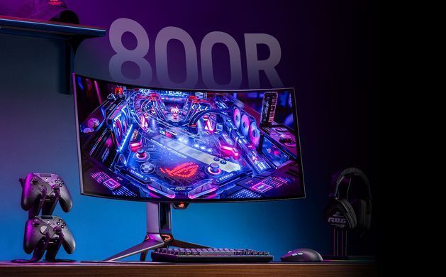 ASUS Монитор 33.9" ROG Swift PG34WCDM OLED, 3440x1440, 21:9, 240Hz, 0.03ms, DCI-P3 99%, CURVED, AdaptiveSync, HAS, HDR400 90LM09L0-B01A70 фото