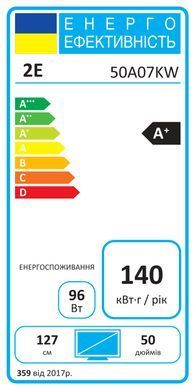 Телевізор 50" 2E LED 4K 60Hz Smart WebOS Black (387407) 2E-50A07KW фото