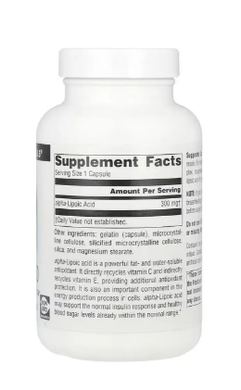 Альфа-липоевая кислота Source Naturals Alpha Lipoic Acid 300 мг